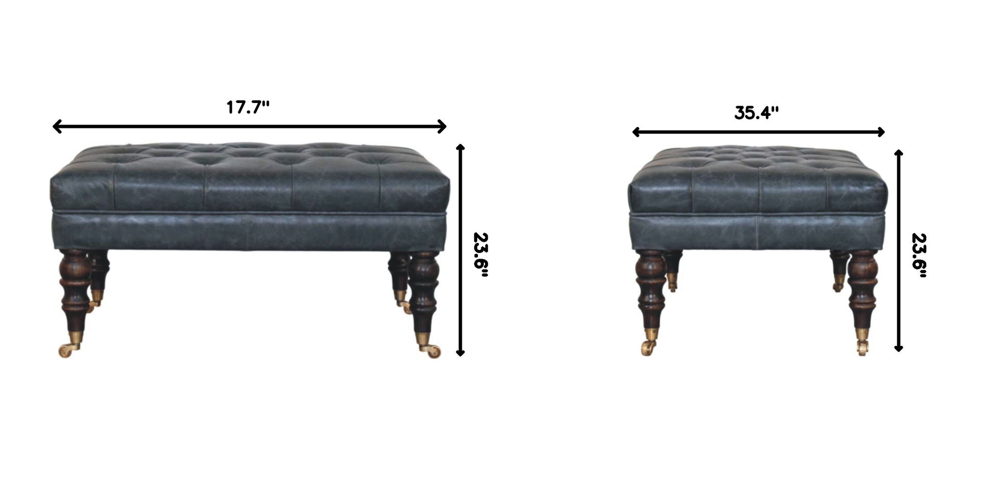 Buffalo - Leather Ottoman With Castor Legs