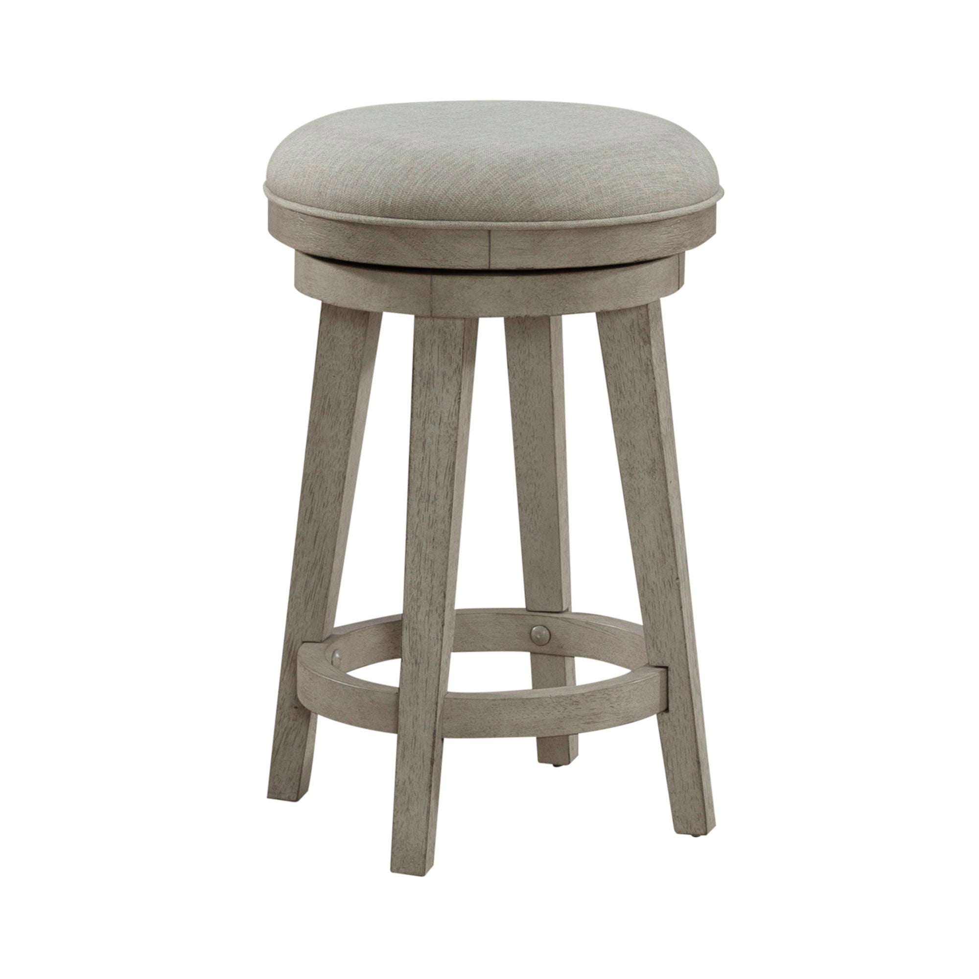 Liberty Furniture Ivy Hollow - Upholstered Swivel Stool - White | Meri Furniture