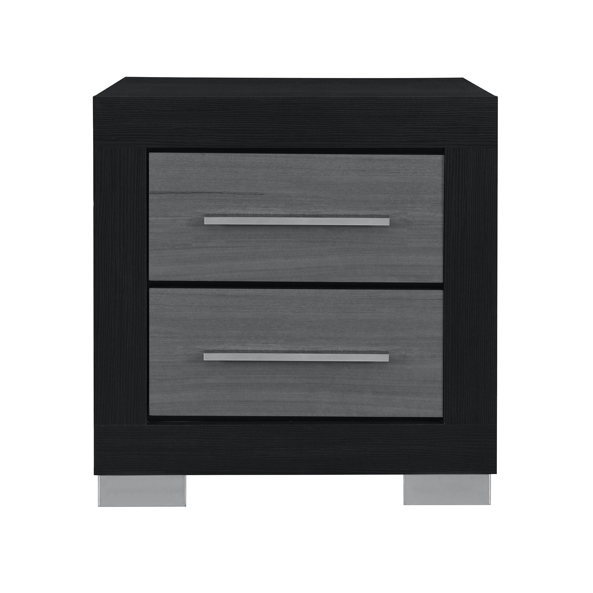 Elsa - 2 Toned Nightstand With Bar Handle And Spacious Drawers
