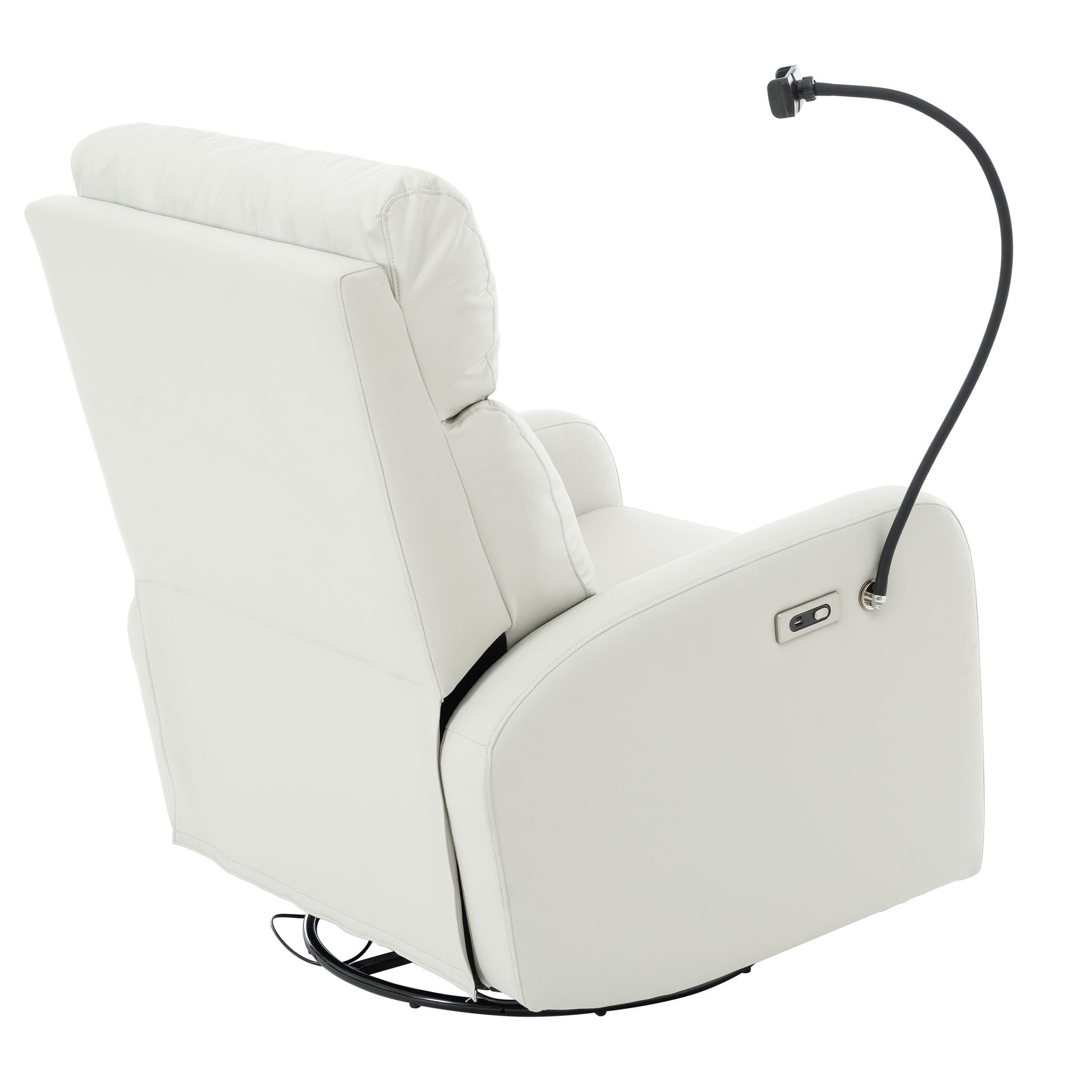 31.5" 270 Power Swivel Rocker Recliner Chair, Electric Glider Reclining Sofa With USB Ports, Power Swivel Glider, Rocking Chair Nursery Recliners For Living Room Bedroom - Light Gray