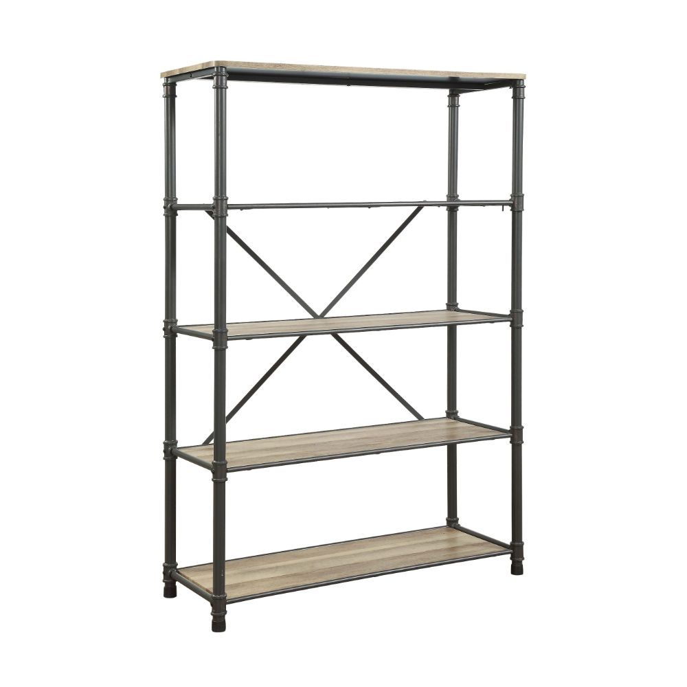 ACME The Itzel Bookcase is functionally designed to enhance your Decor. Organize your essentials with this unique, stylish bookcase. Different level contoured shelves and a versatile construction highlight this beautiful bookcase. Some Assembly Required.