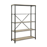 The Itzel Bookcase is functionally designed to enhance your Decor. Organize your essentials with this unique, stylish bookcase. Different level contoured shelves and a versatile construction highlight this beautiful bookcase. Some Assembly Required.