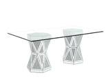 ACME Noralie - Dining Table - Mirrored - Glass | Meri Furniture