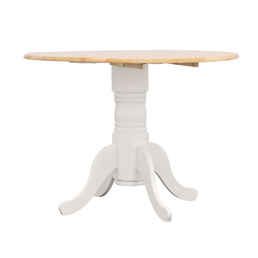 Coaster Fine Furniture Allison - Round Drop Leaf Extension Dining Table - White | Meri Furniture