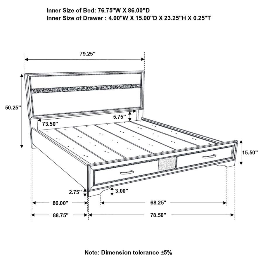 Coaster Fine Furniture Miranda - Storage Wood Panel Bed | Meri Furniture
