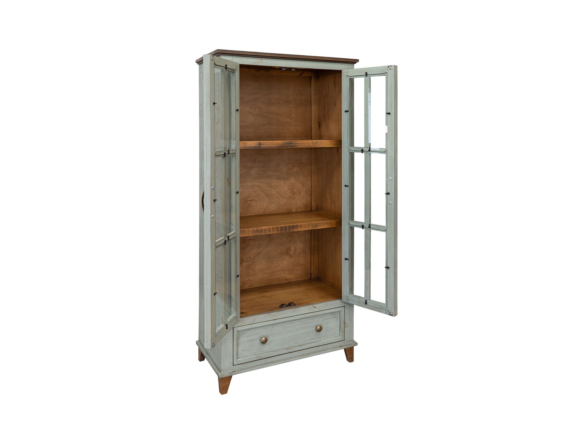 International Furniture Direct Toscana - 1 Drawer 2 Glass Doors Cabinet | Meri Furniture