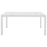 Athena - Rectangular Faux Marble Dining Table - Chrome