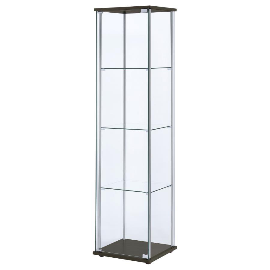 Coaster Fine Furniture Bellatrix - 4-Shelf Clear Glass Curio Cabinet | Meri Furniture