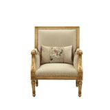 Daesha - Accent Chair - Tan Flannel & Antique Gold