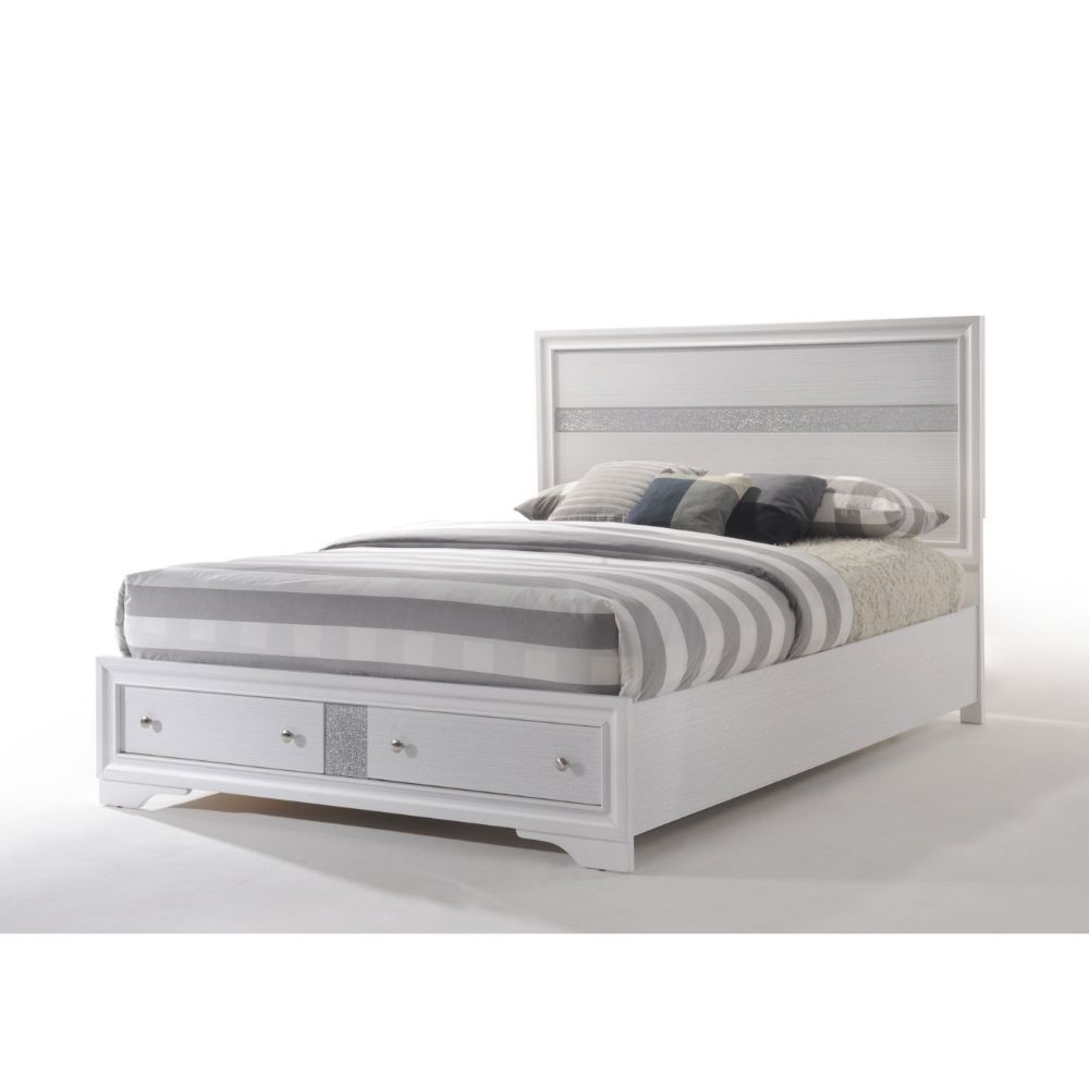 ACME Naima collection not only has casual-look with rich finish, but also has sparkling acrylic panel to take a contemporary design to a new level. | Meri Furniture