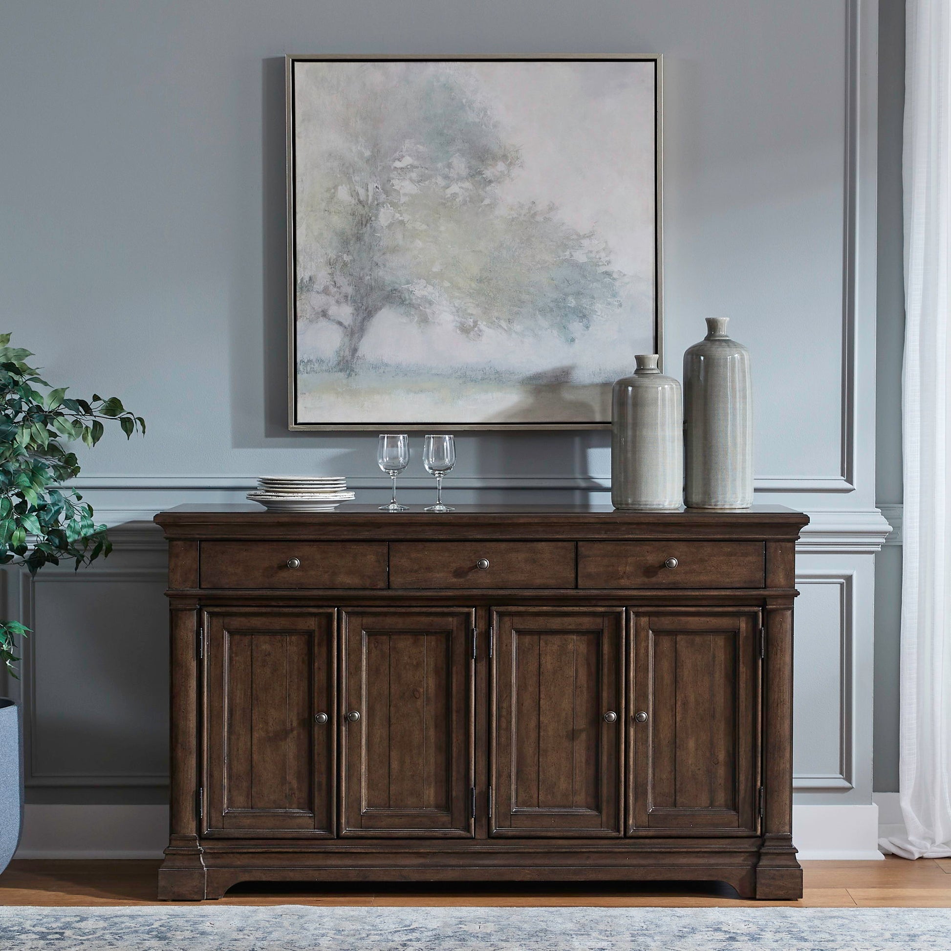 Liberty Furniture Arden Road - Buffet - Satin Cherry | Meri Furniture