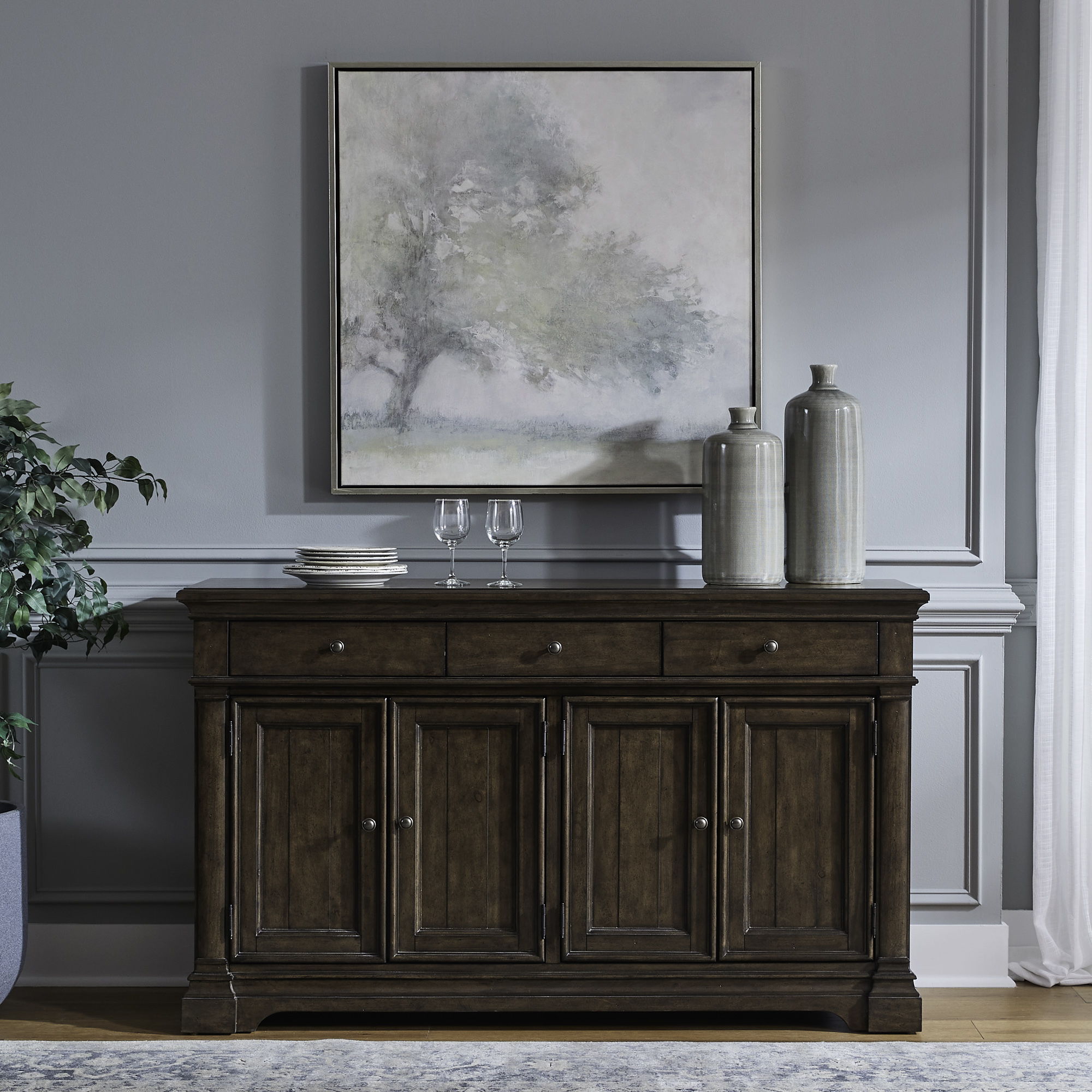 Liberty Furniture Arden Road - Buffet - Satin Cherry | Meri Furniture
