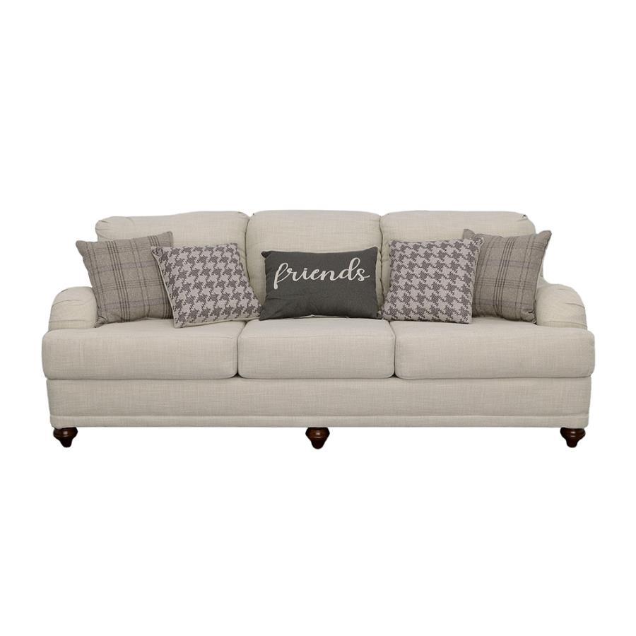 Coaster Fine Furniture Glenn - Upholstered English Arm Sofa - Light Gray | Meri Furniture