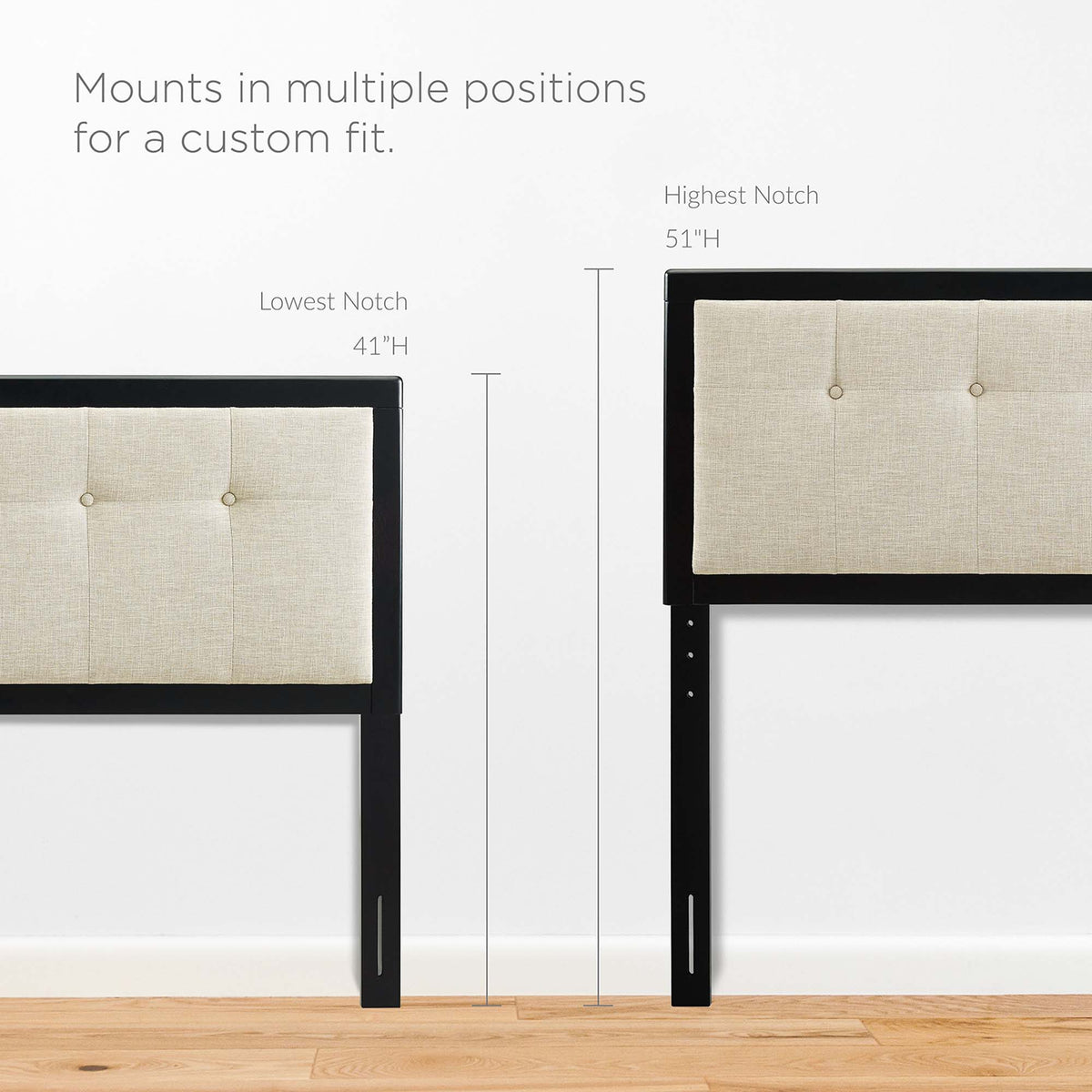 Draper Tufted Fabric and Wood King Headboard by Modway