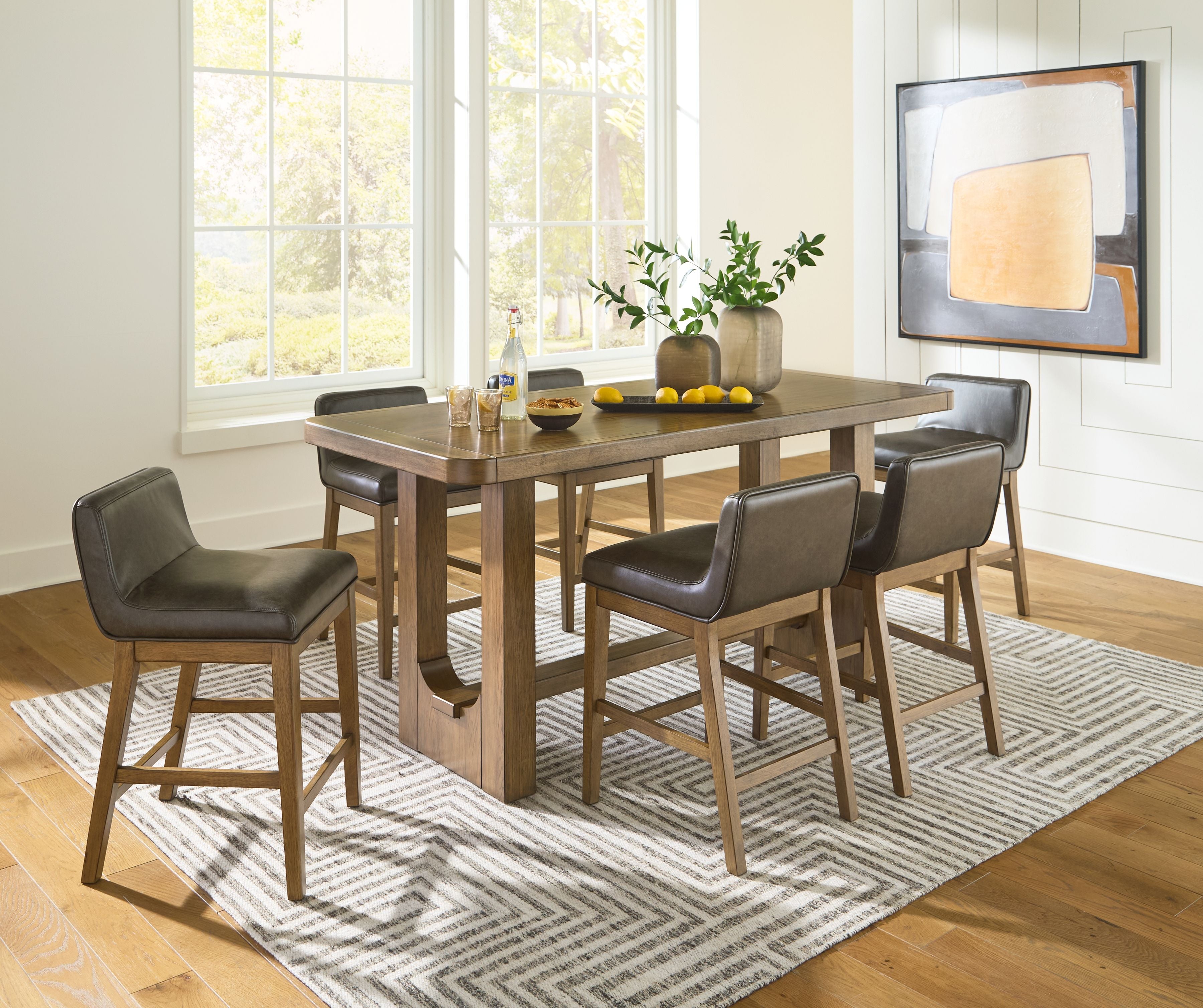Signature Design by Ashley® Cabalynn - Rectangular Dining Room Counter Table Set | Meri Furniture