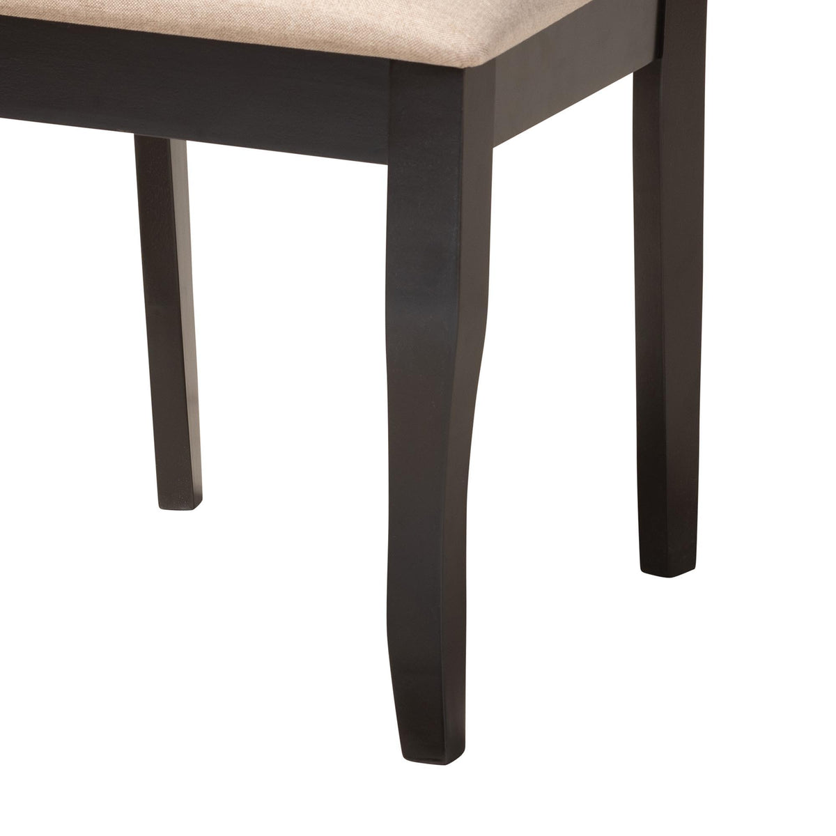 Jana Modern Sand Fabric and Espresso Brown Wood 5-Piece Dining Set