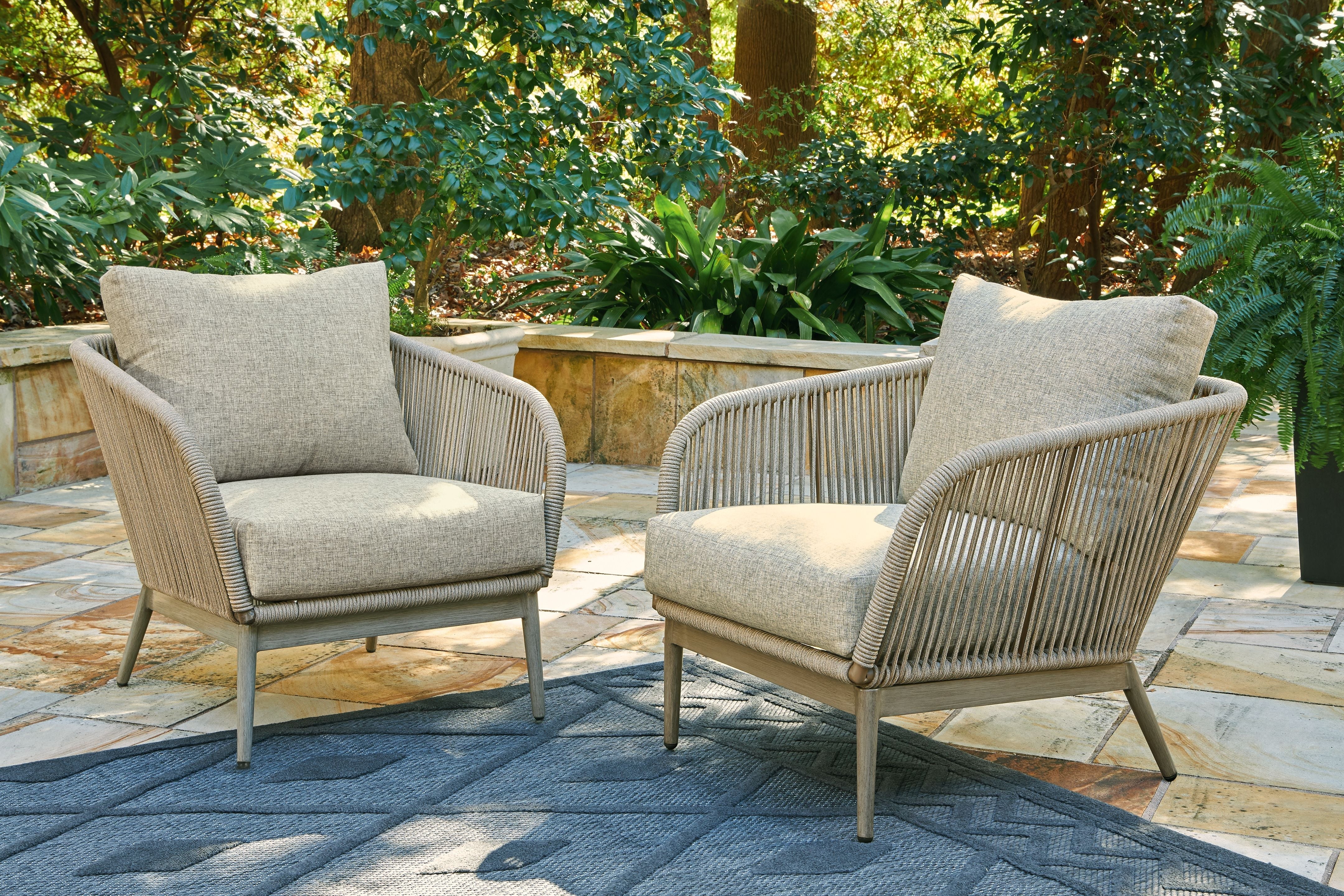Signature Design by Ashley® Swiss Valley - Beige - Lounge Chair W/Cushion (Set of 2) | Meri Furniture