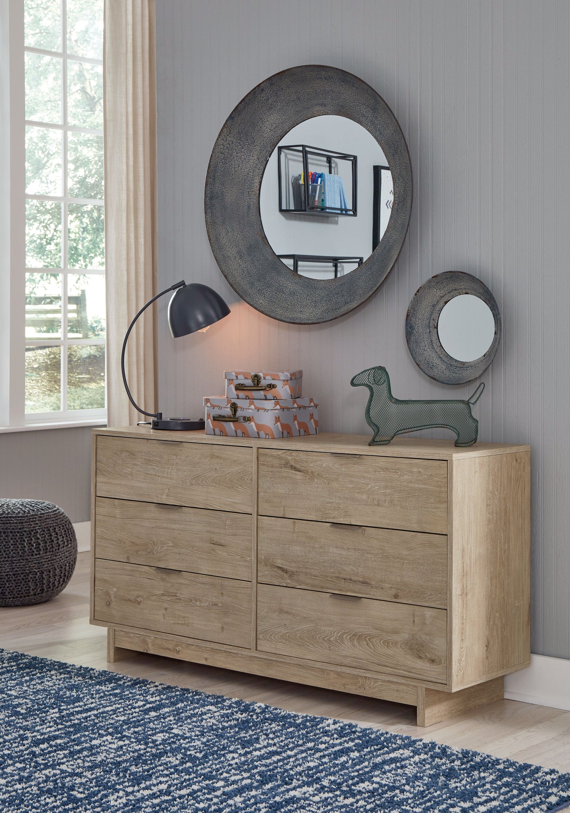 Signature Design by Ashley® Oliah - Beige - Six Drawer Dresser - 31'' Height | Meri Furniture