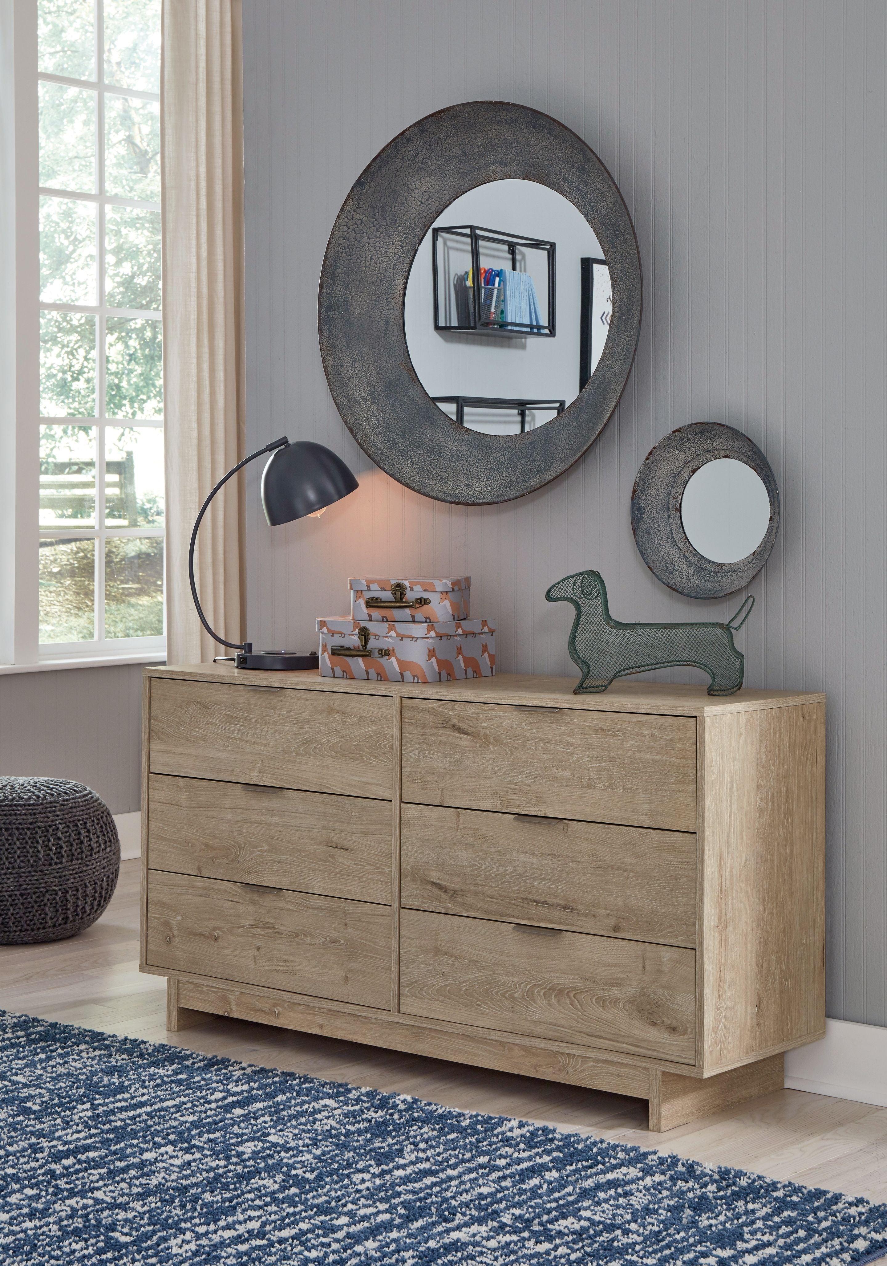 Signature Design by Ashley® Oliah - Beige - Six Drawer Dresser - 31'' Height | Meri Furniture