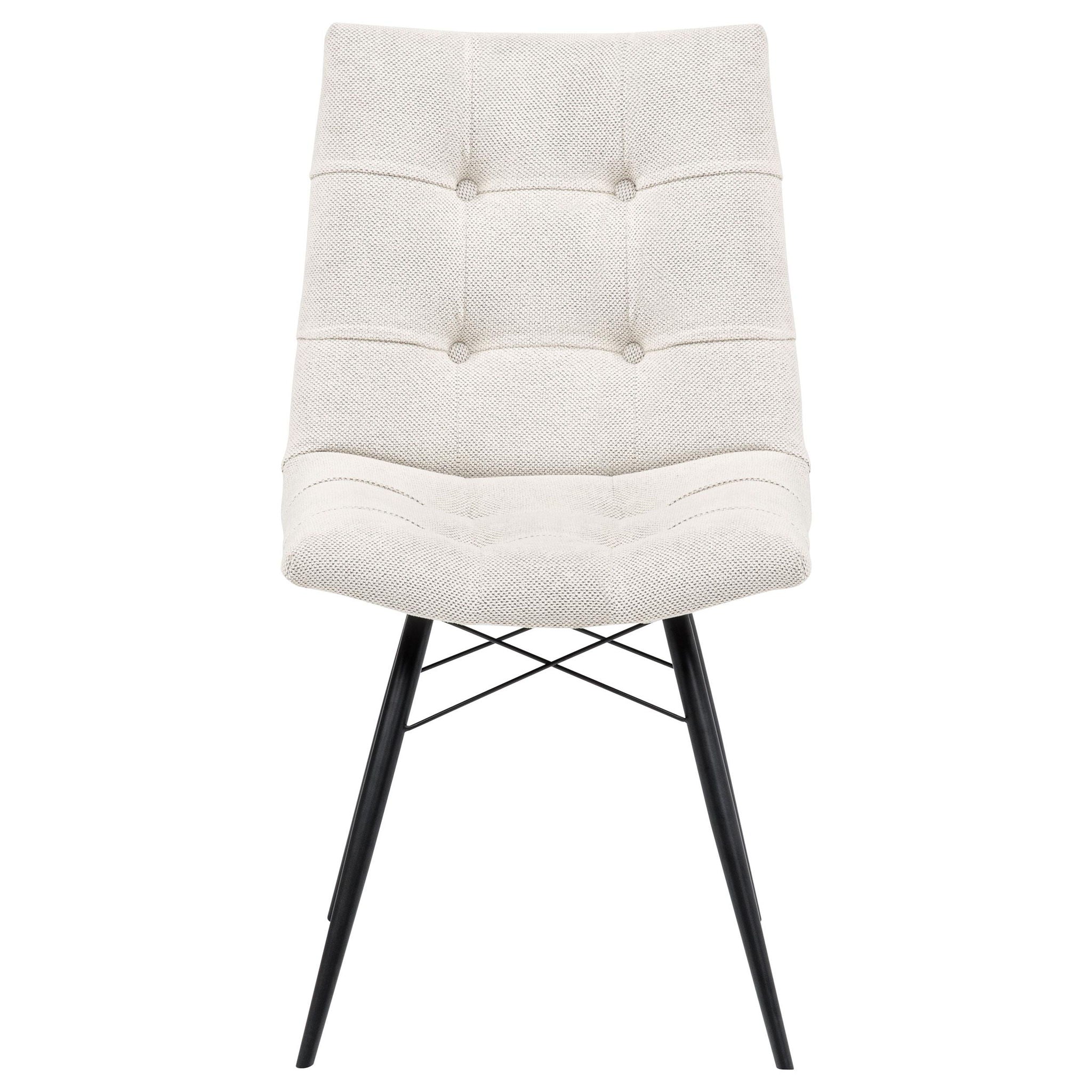 Aiken Fabric Upholstered Dining Side Chair Saddle Stone White (Set of 4)