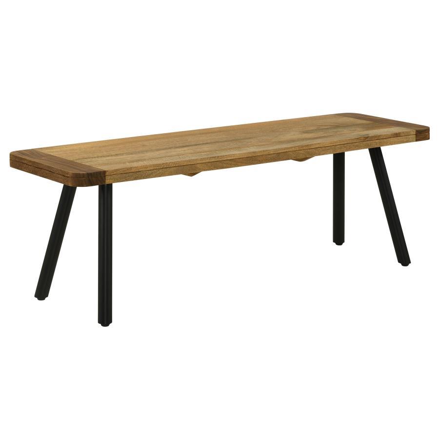 Maverick - Wood Dining Bench - Natural Mango And Black