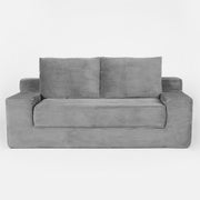 Loveseat Sofa, Comfortable Deep Seat Sofa Bed, Modern Small Corduroy Couch For Living Room Bedroom,Reversible Cushion With Pillows,No Assembly Required,Dark Gray