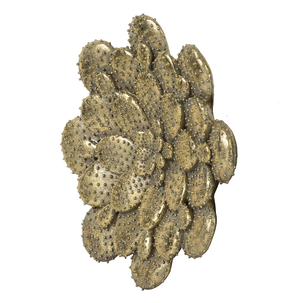 3 Piece Succulent Wall Plaque - Gold