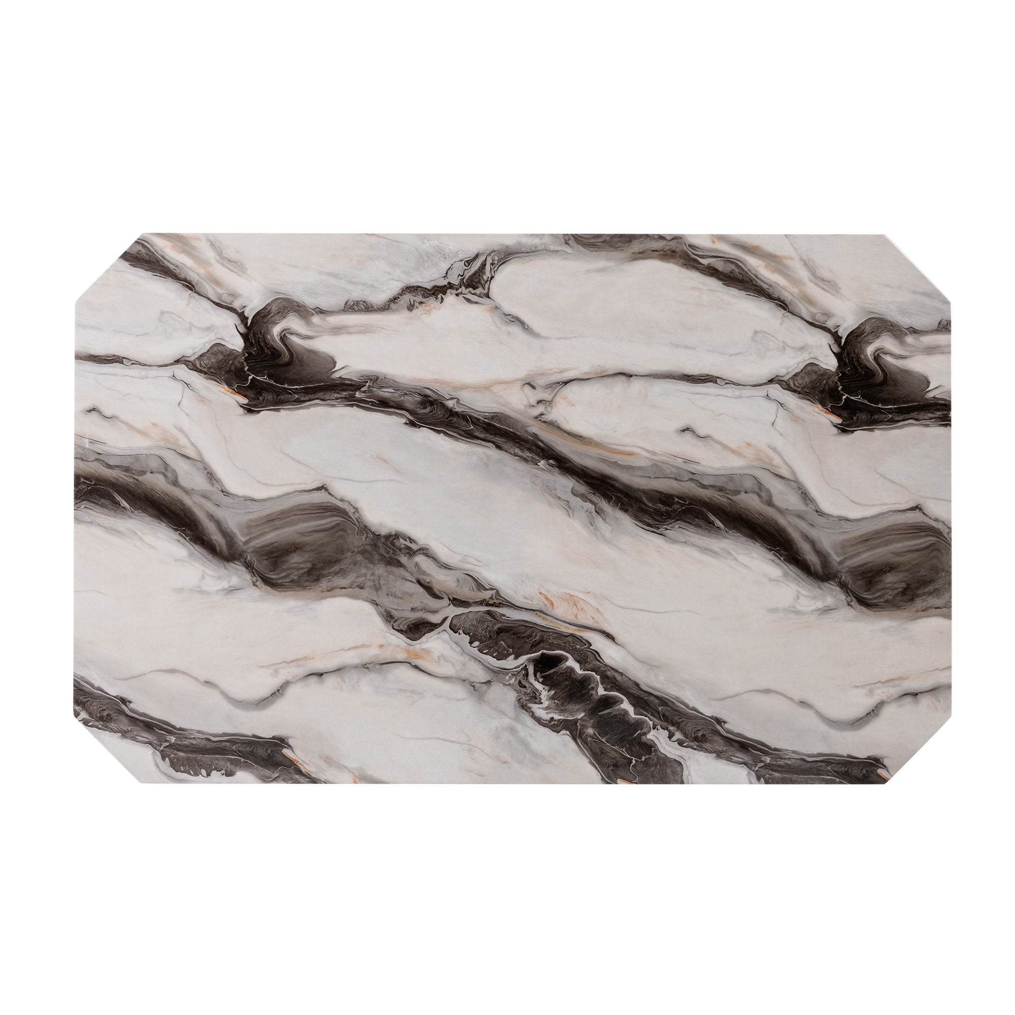 Magaly - Bar Table With Marbled Top Detail And Scalloped Edges - Dark Gray