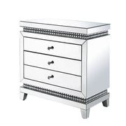 Lotus - 32" Console Cabinet - Mirrored & Faux Ice Cube Crystals