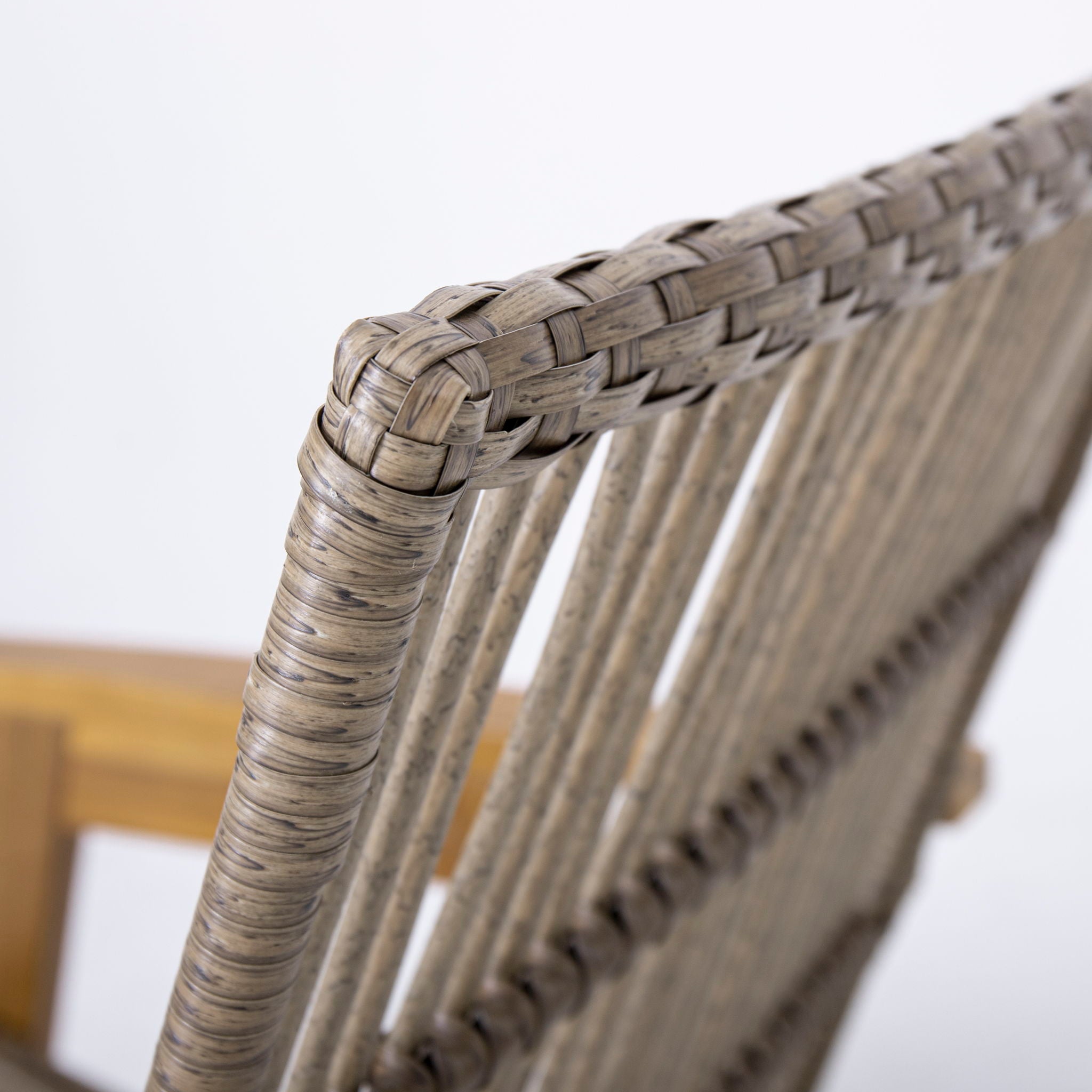 Acacia Wood Cape Woven Wicker Large Lounge Chair With Pillow For Patio, Deck, Yard, Lawn And Garden Seating Wicker (Set of 2) - Teak