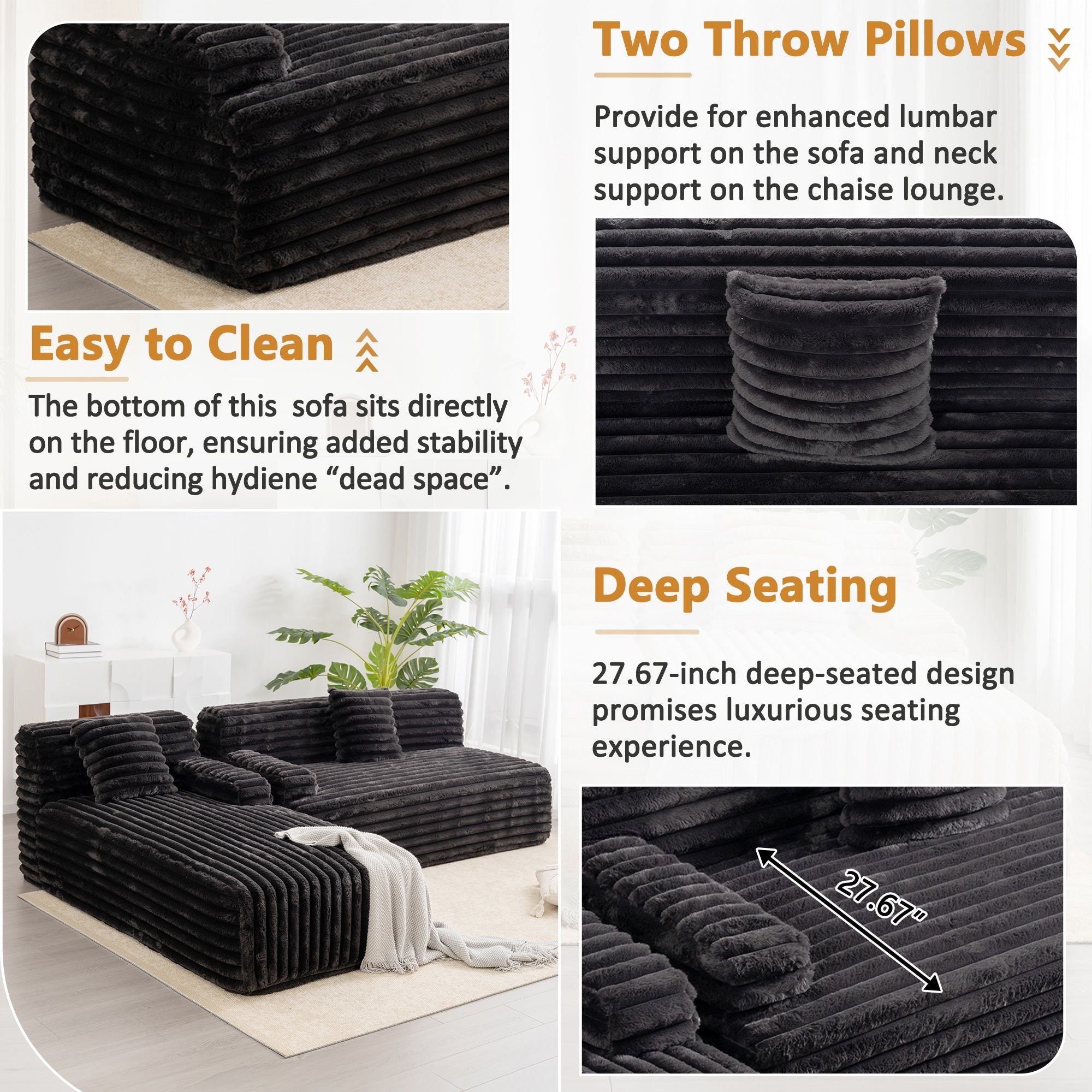 Cloud Sectional Sofa Upholstered Couch Free Combined Sofa