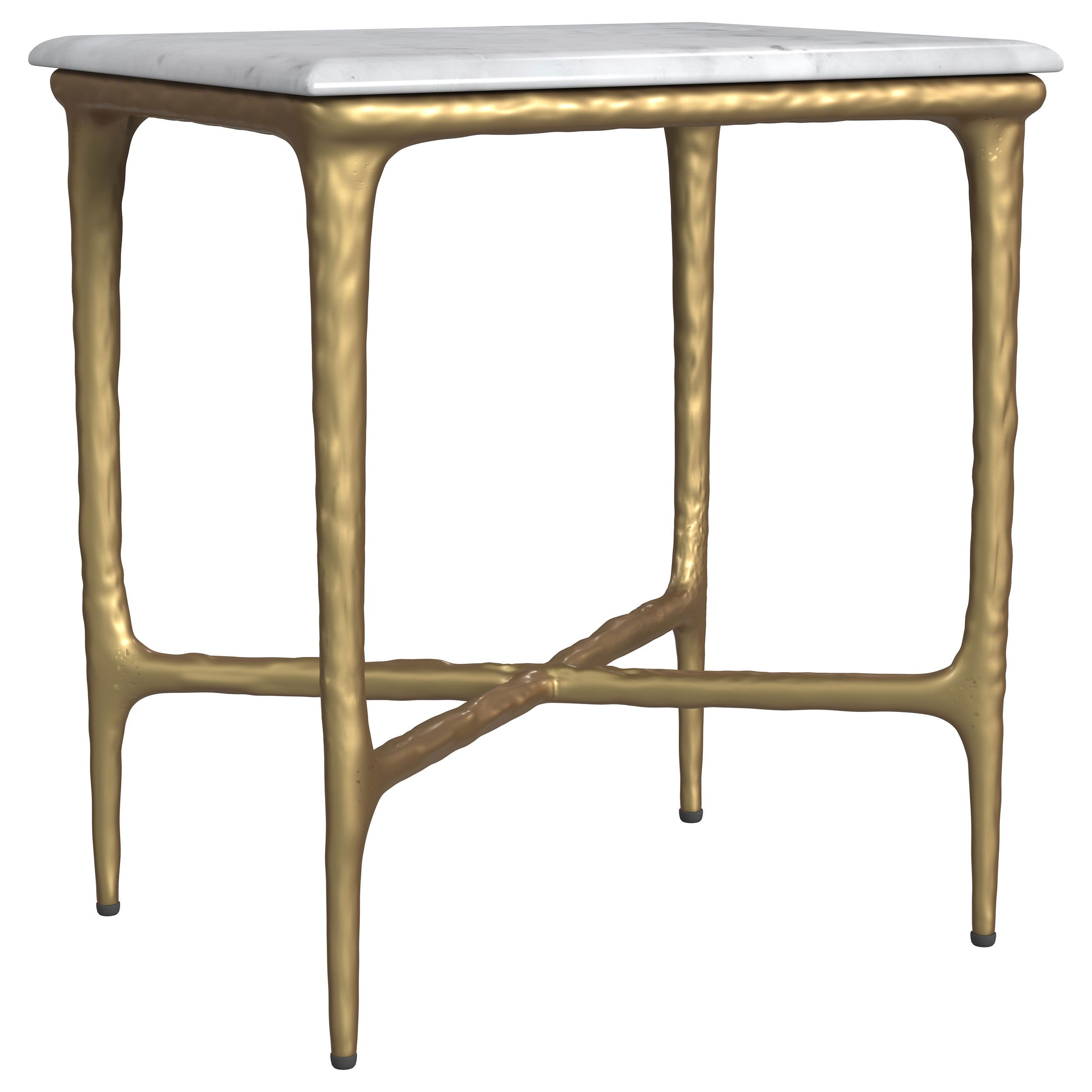 Coaster Fine Furniture Baldwin - Rectangular Marble Top Side Table - White And Gold | Meri Furniture