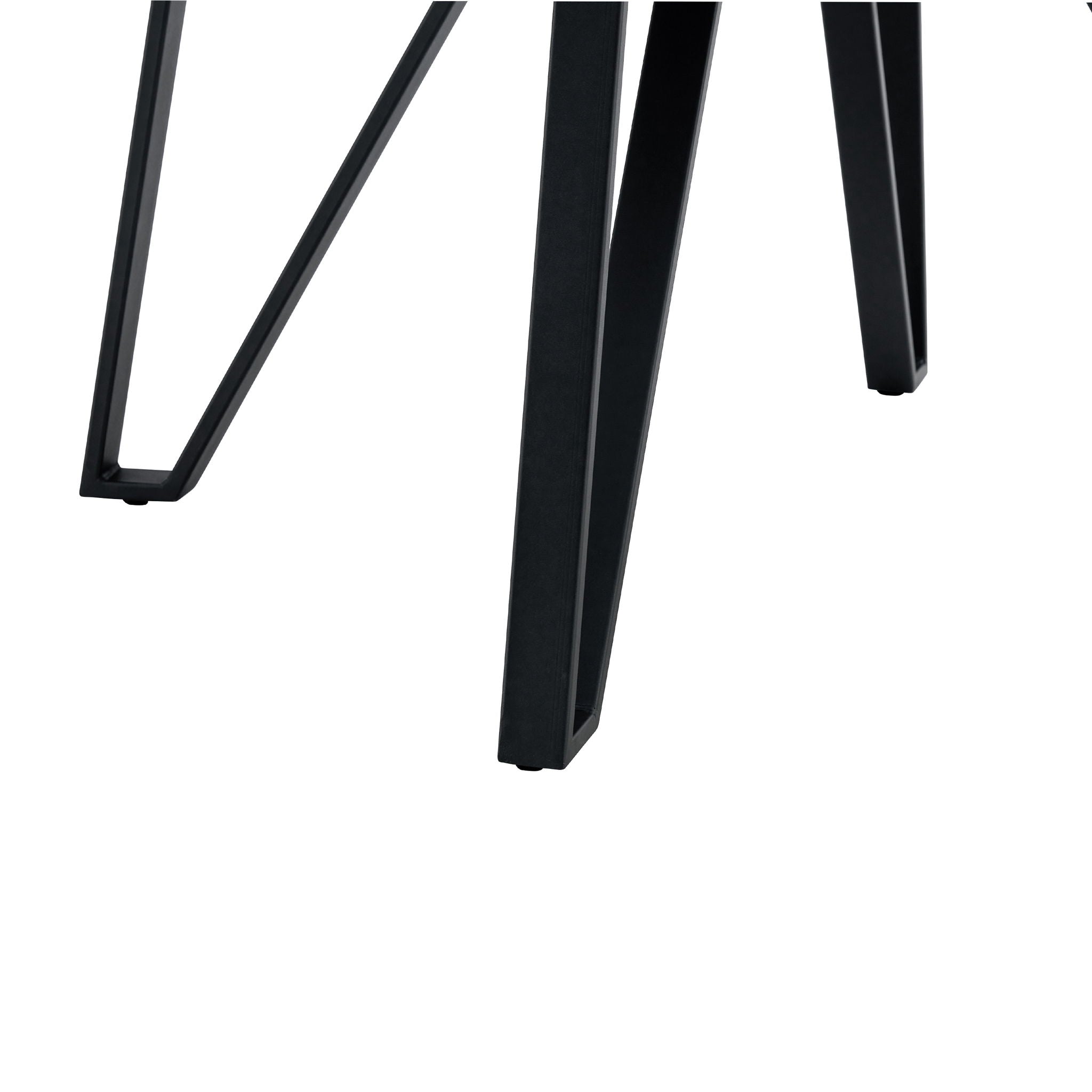 Mid Century Modern Round Dining Table With Metal Legs And Open Shelf