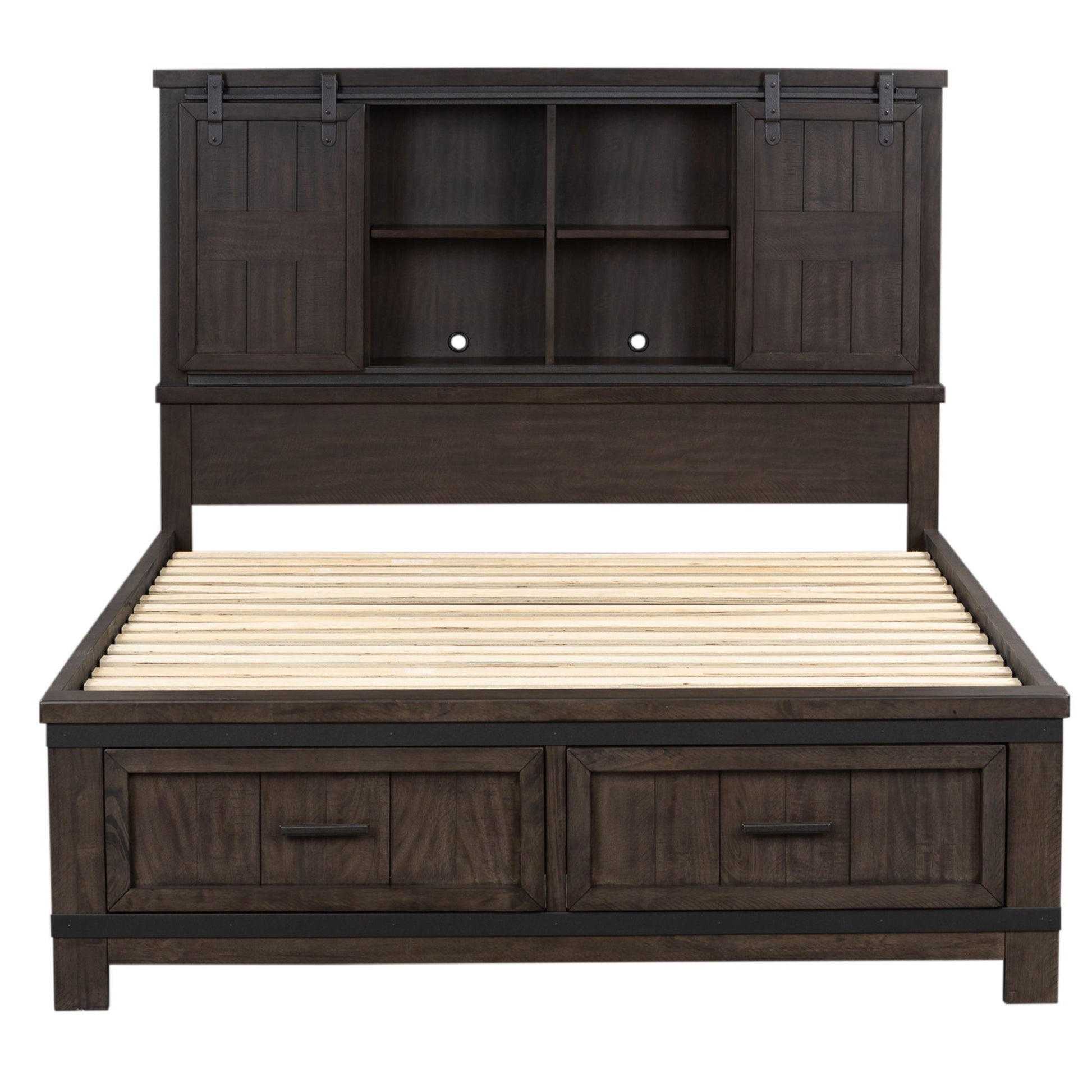 Liberty Furniture Thornwood Hills - Bookcase Bed, Dresser & Mirror | Meri Furniture