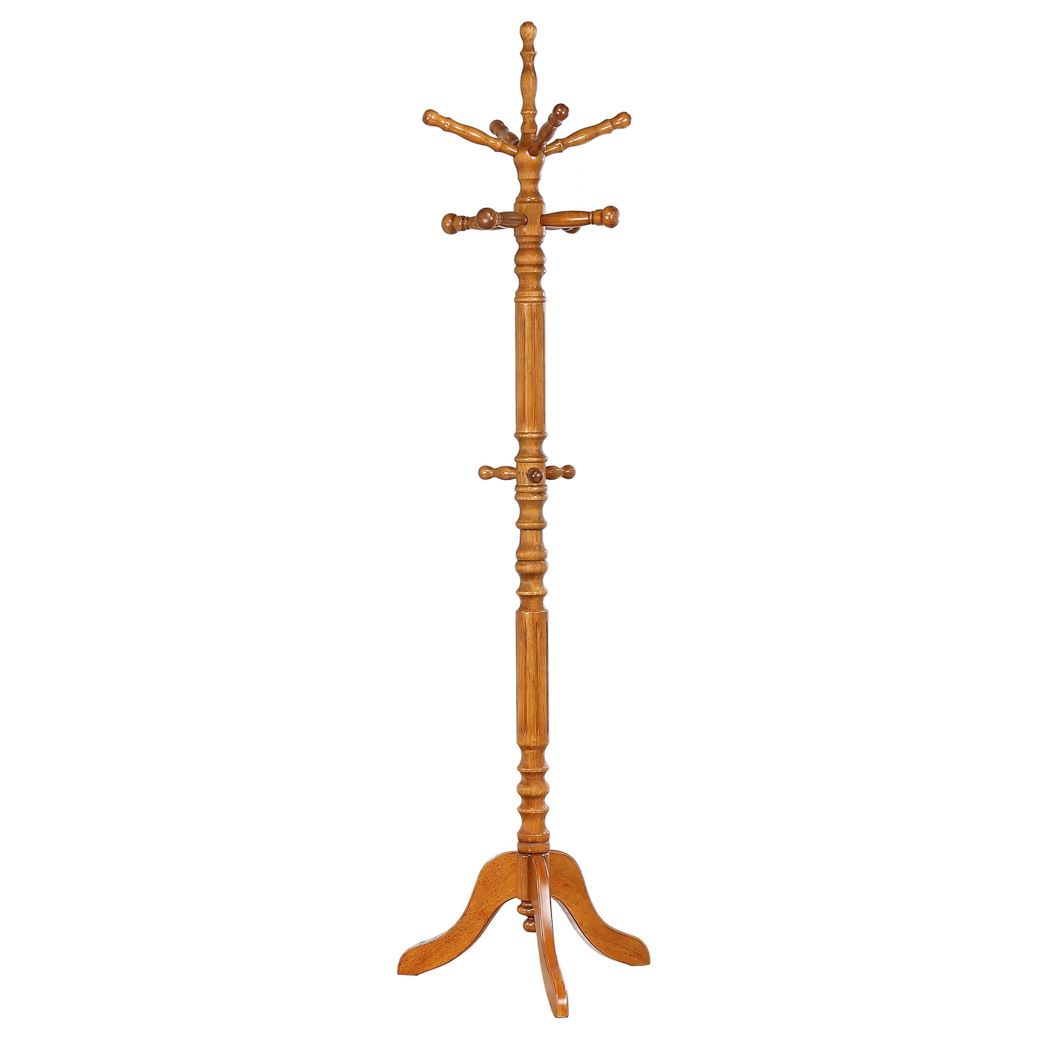 Cosman - 11 Hook Freestanding Coat Rack With Hanger - Brown