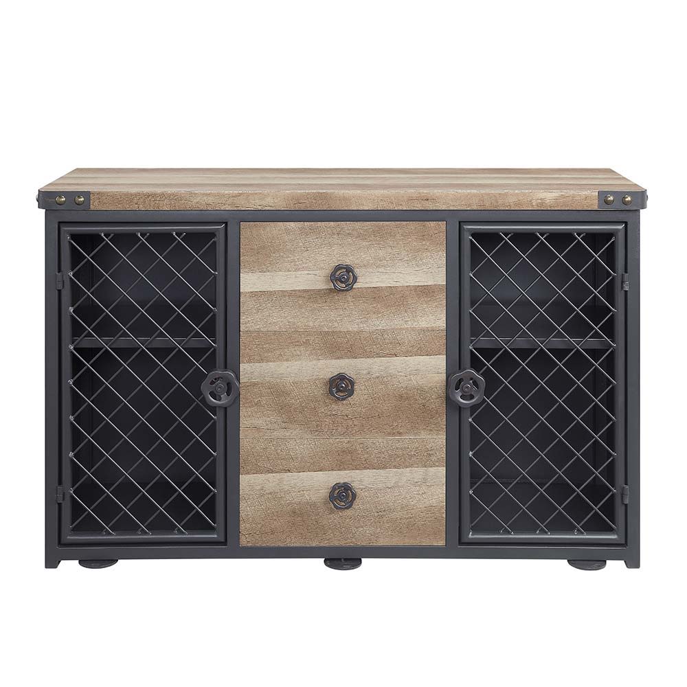 ACME Edina - Server - Oak & Sandy Black Finish | Meri Furniture