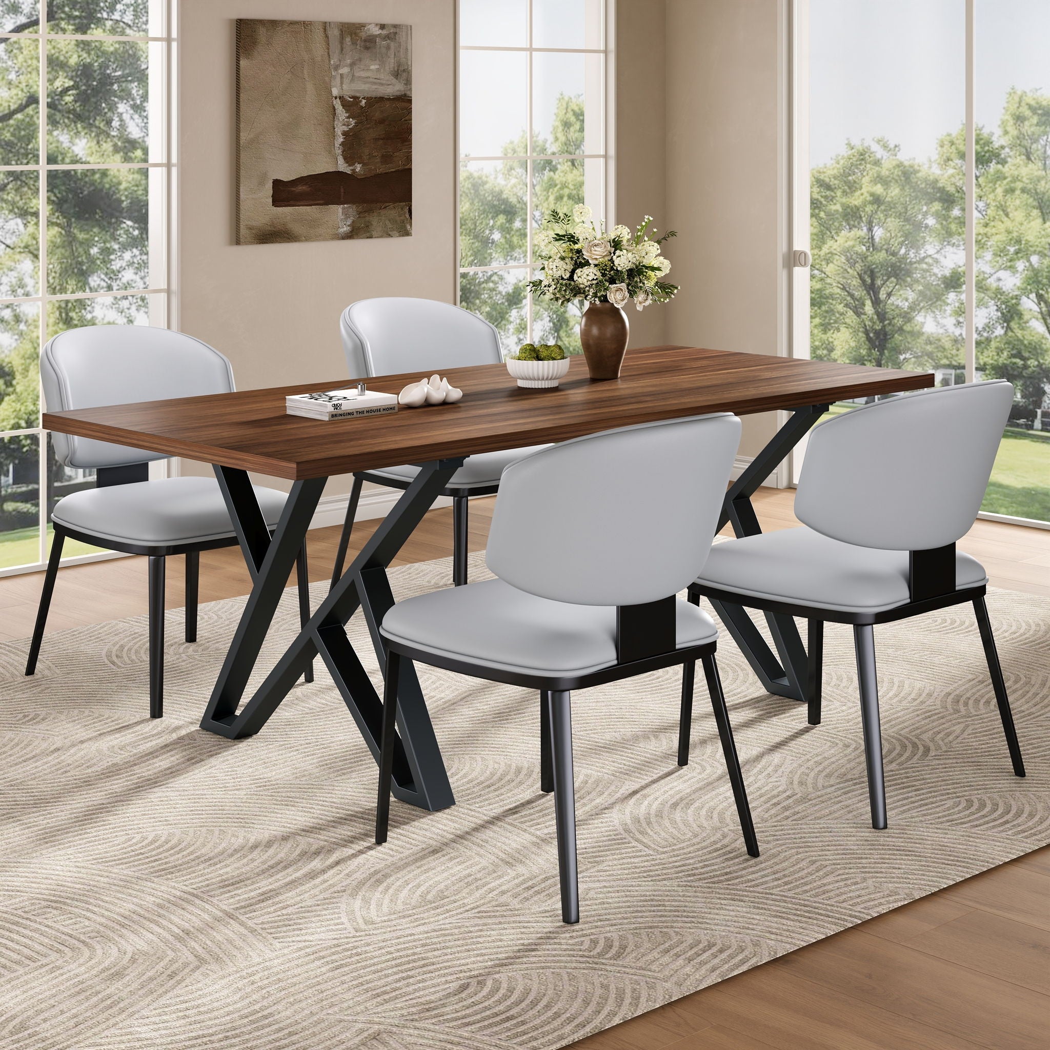 Modern Upholstered Dining Chairs (Set of 2)