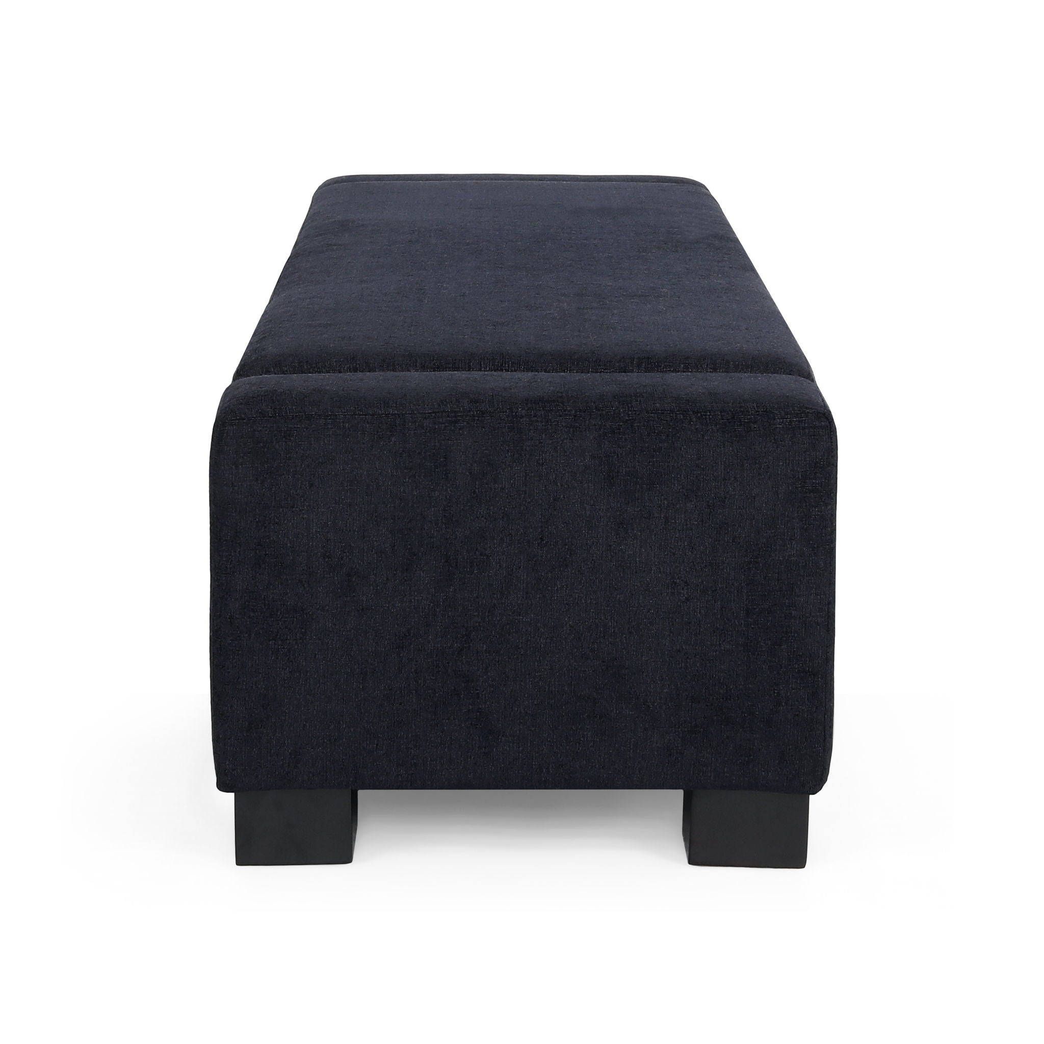 Textured Fabric Ottoman Bench With Hinged Lid