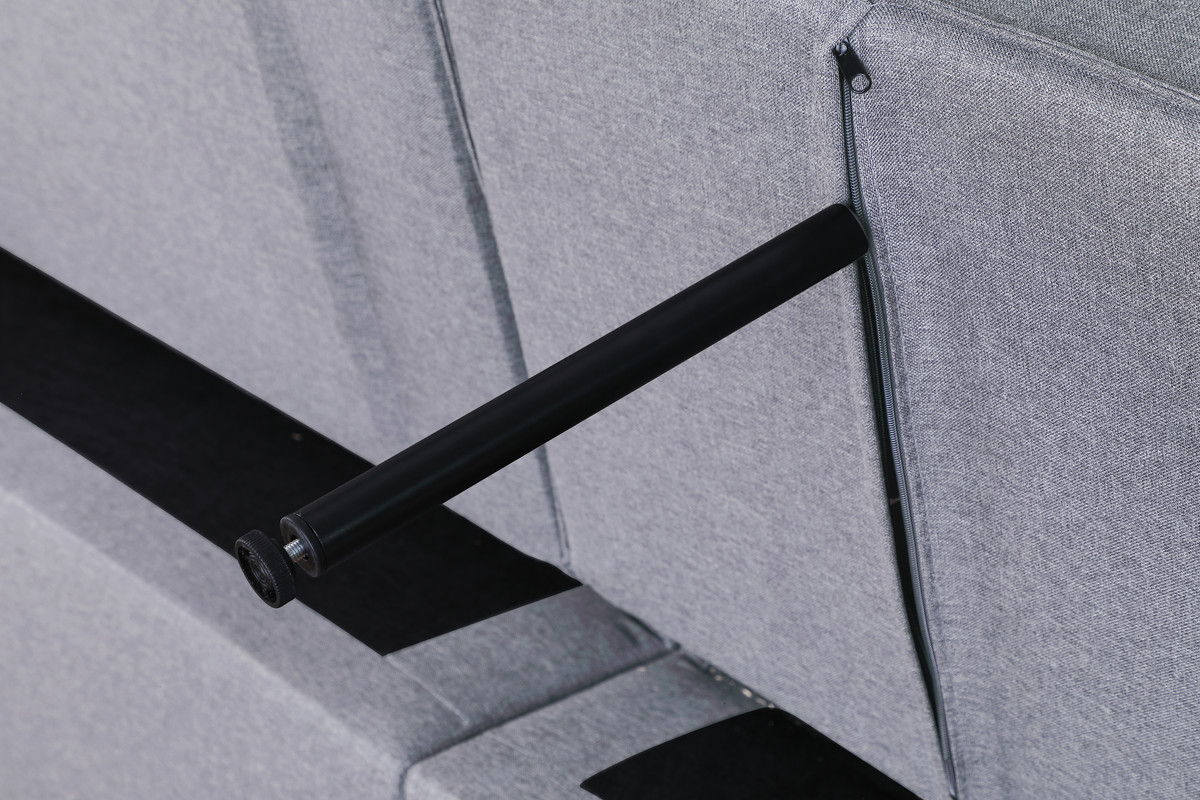 Zoey 56"W Light Gray Linen Convertible Sleeper Loveseat with Side Pocket