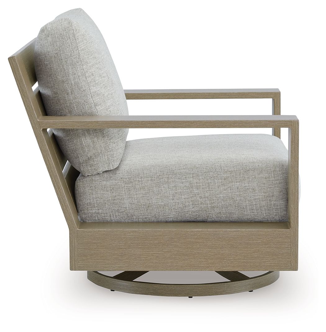 Signature Design by Ashley® Kimpton Isle - Brown / Beige - Swivel Lounge With Cushion | Meri Furniture