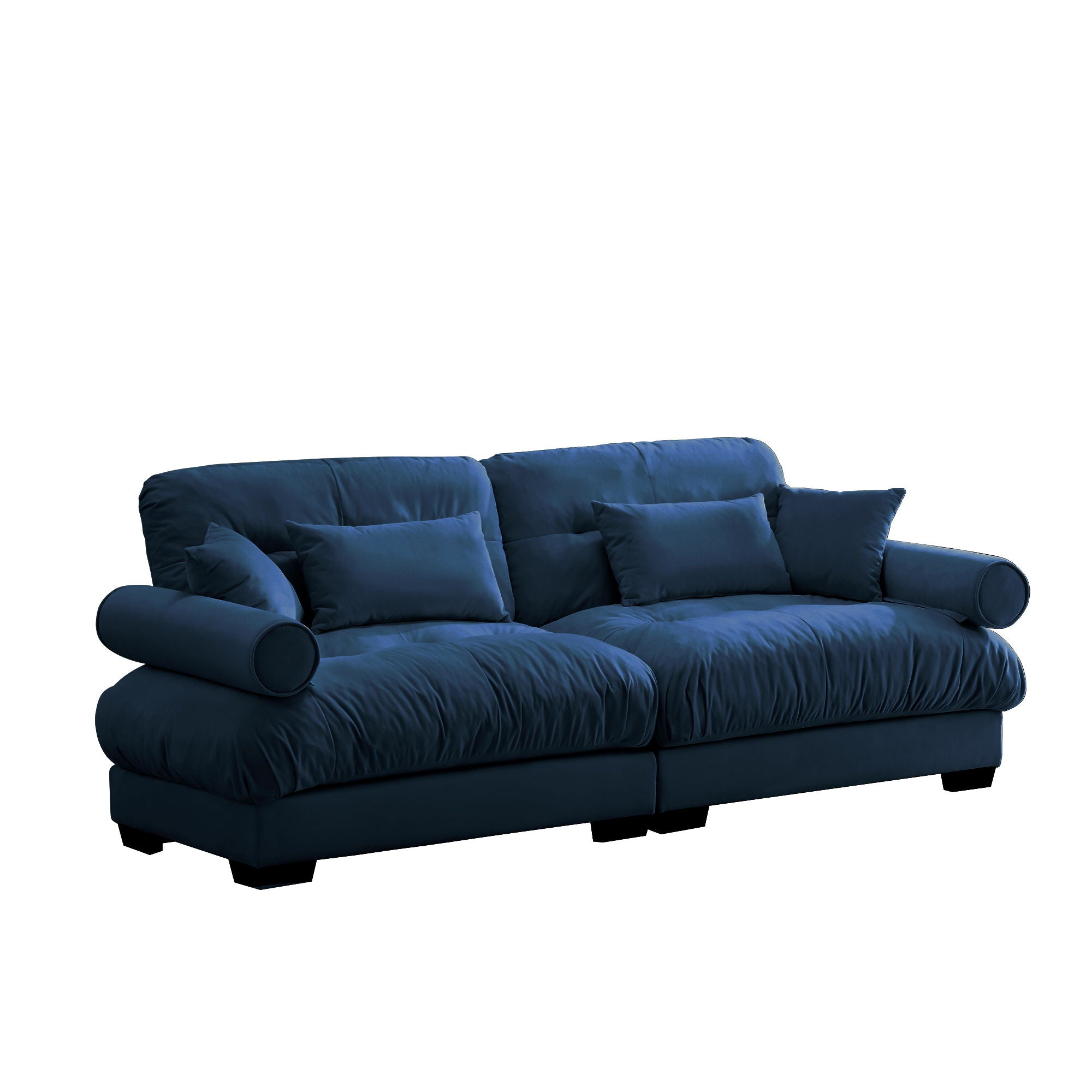 Modern Oversize Sofa With Cloud Like Comfort, Featuring Waist And Throw Pillows