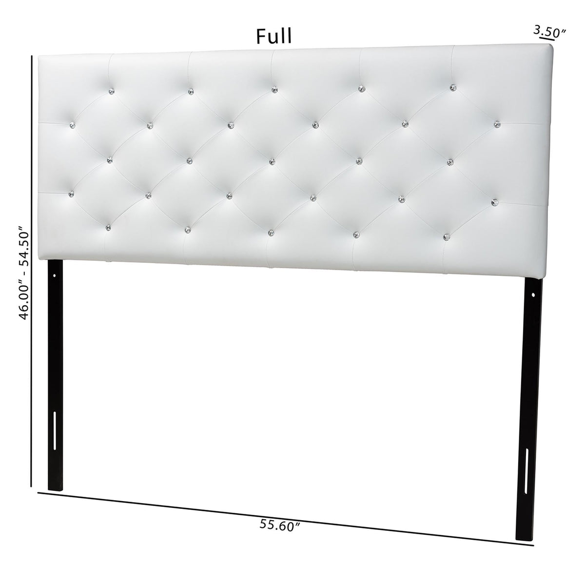 Viviana Modern and Contemporary White Faux Leather Upholstered Button-tufted Full Size Headboard