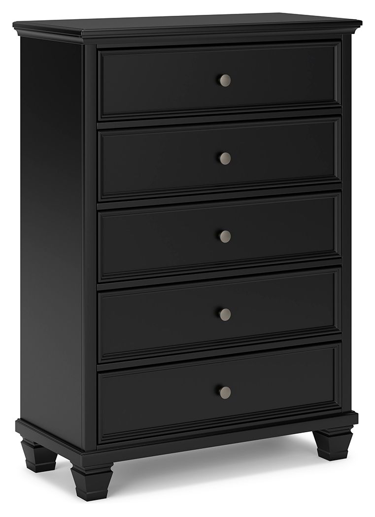 Signature Design by Ashley® Lanolee - Black - Five Drawer Chest | Meri Furniture