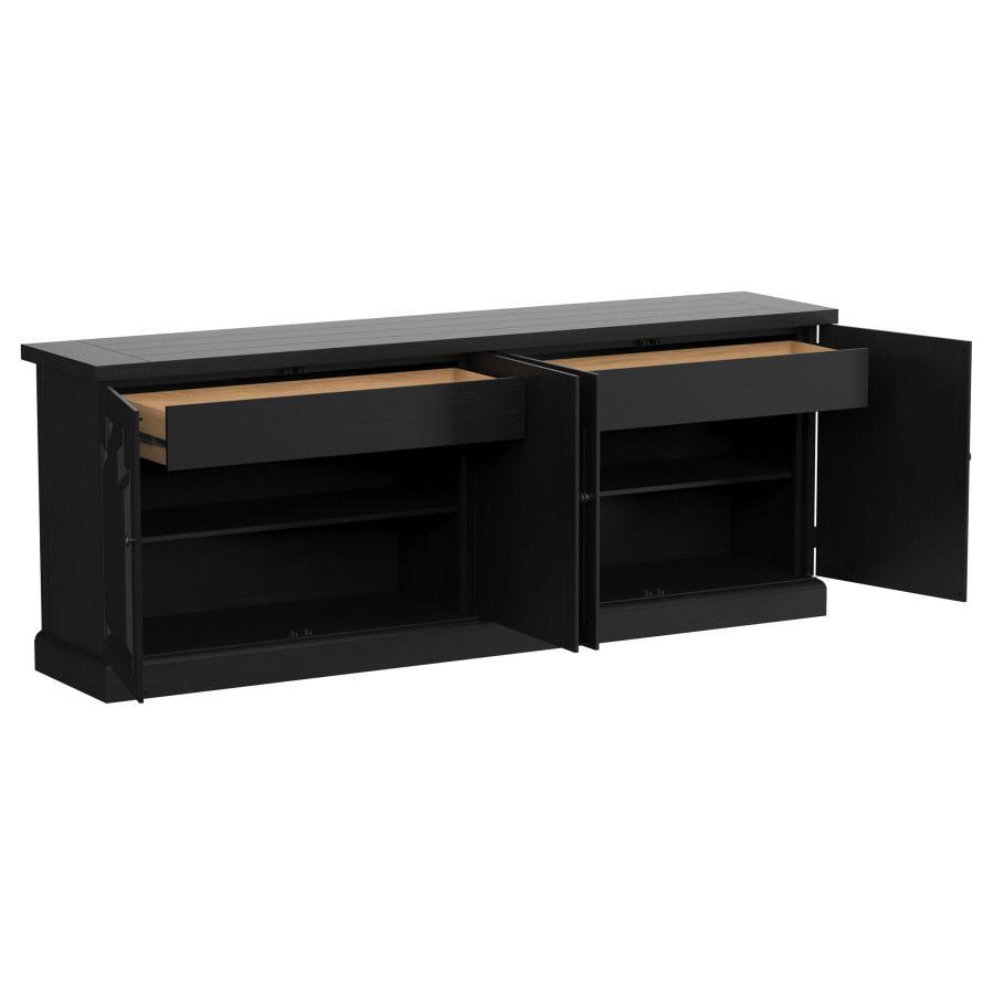 Florence - 4 Door Dining Sideboard Buffet - Distressed Black