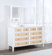 Coaster Fine Furniture Bexhill - 10-Drawer Dresser And Mirror - White | Meri Furniture