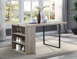 ACME Patwin - Dining Table - Gray Oak & Black Finish | Meri Furniture
