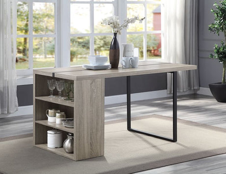 ACME Patwin - Dining Table - Gray Oak & Black Finish | Meri Furniture
