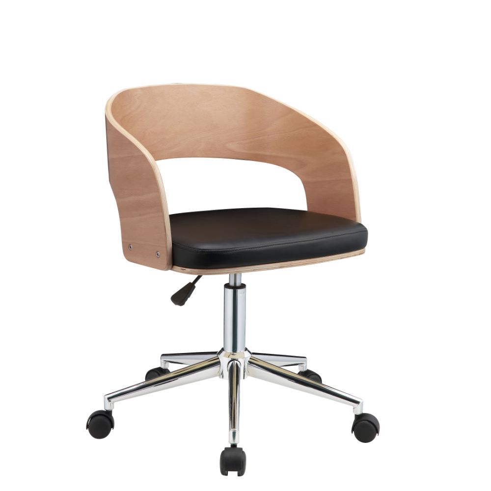 ACME Yoshiko - Office Chair - Black PU & Beech | Meri Furniture