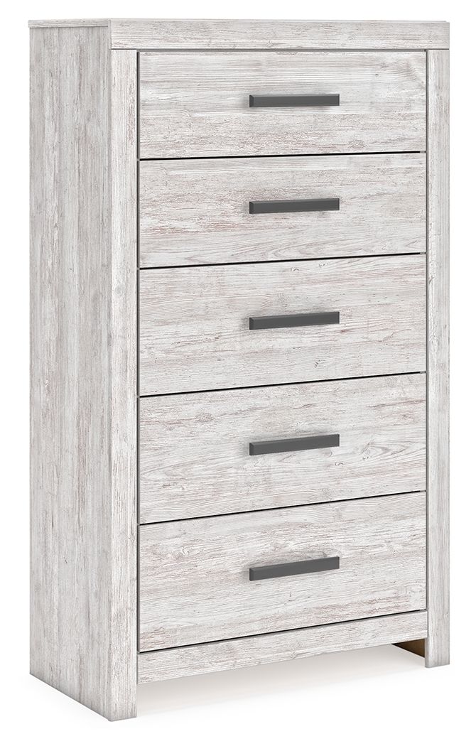 Signature Design by Ashley® Cayboni - Whitewash - Five Drawer Chest | Meri Furniture