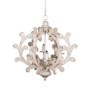 6 Light Chandelier, Hanging Light Fixture With Adjustable Chain For Kitchen, Bulb Not Included - White